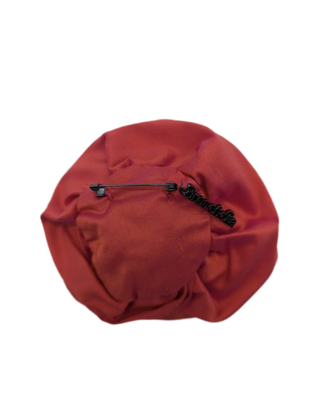 Broochella Isabella Rossellini Men's flower brooch pin handmade silk designer luxury Red