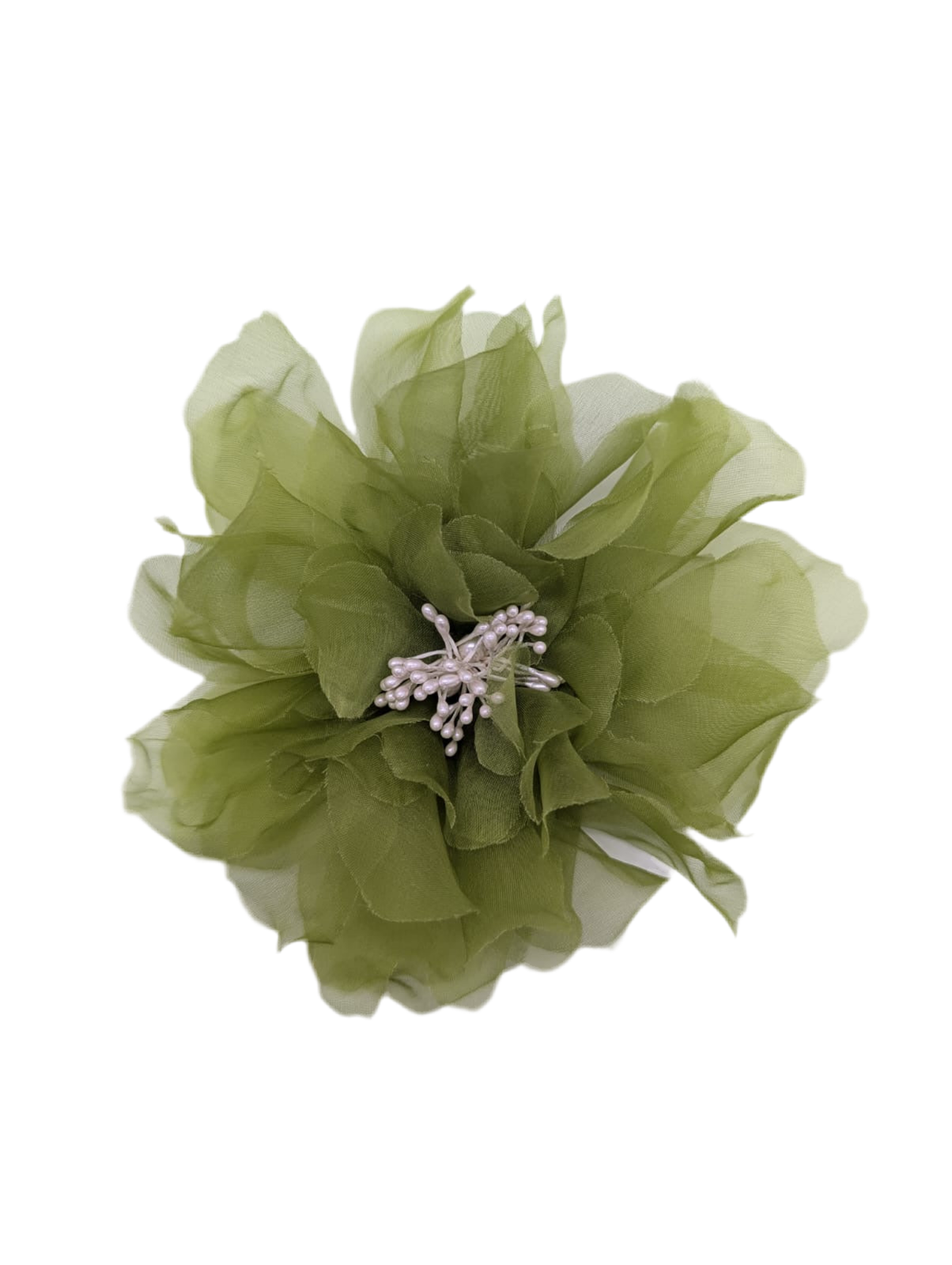 Broochella Men’s Aubrieta flower brooch pin silk organza handmade luxury designer chartreuse