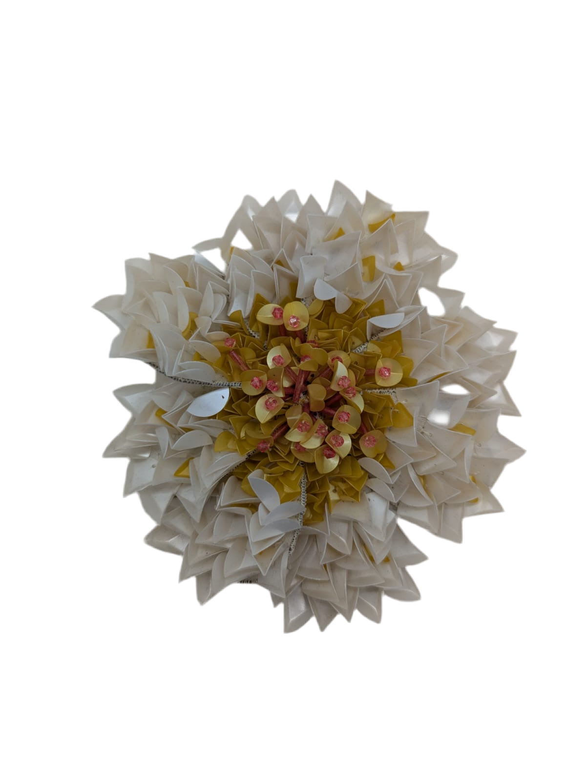 Broochella Men’s Chrysanthemum ivory flower brooch pin recycled plastic handmade designer luxury