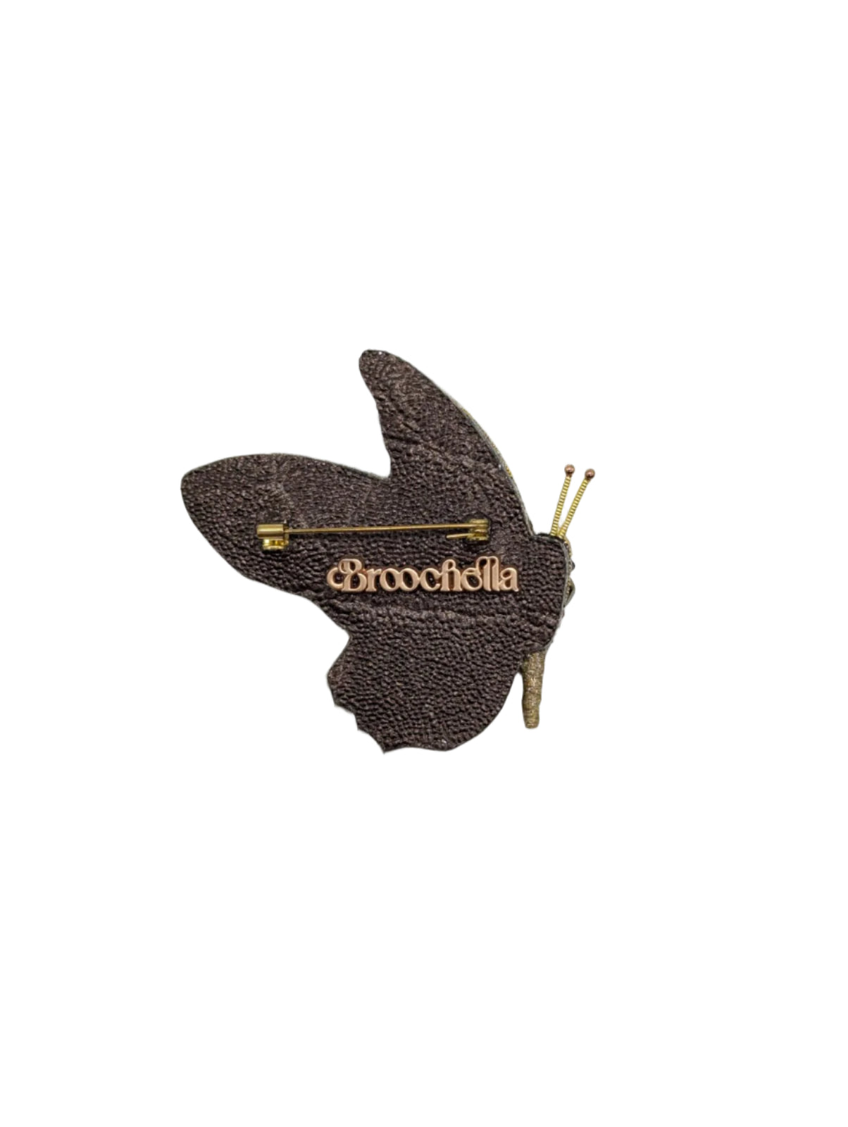 Broochella Men’s Butterfly brooch pin gold black hand beaded sequin crystal luxury designer