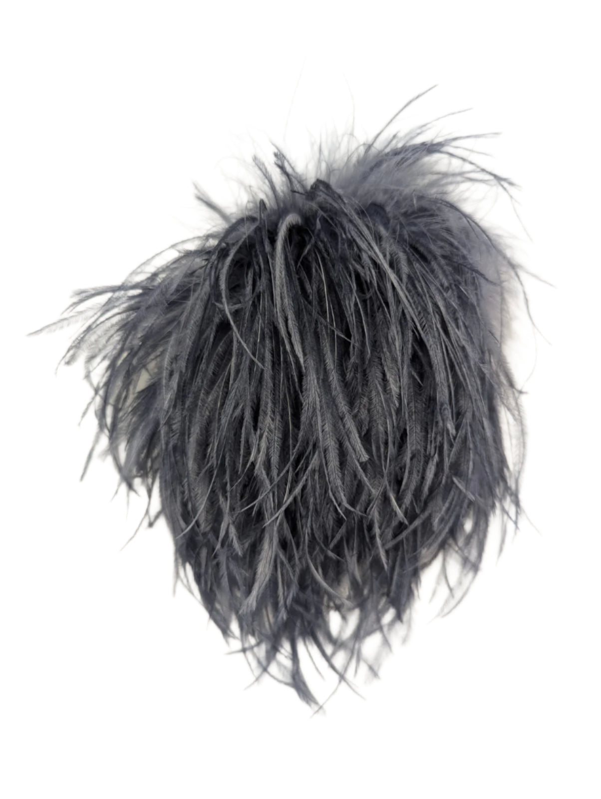 Broochella Le Pouffe feather brooch pin handmade men’s women’s designer luxury grey
