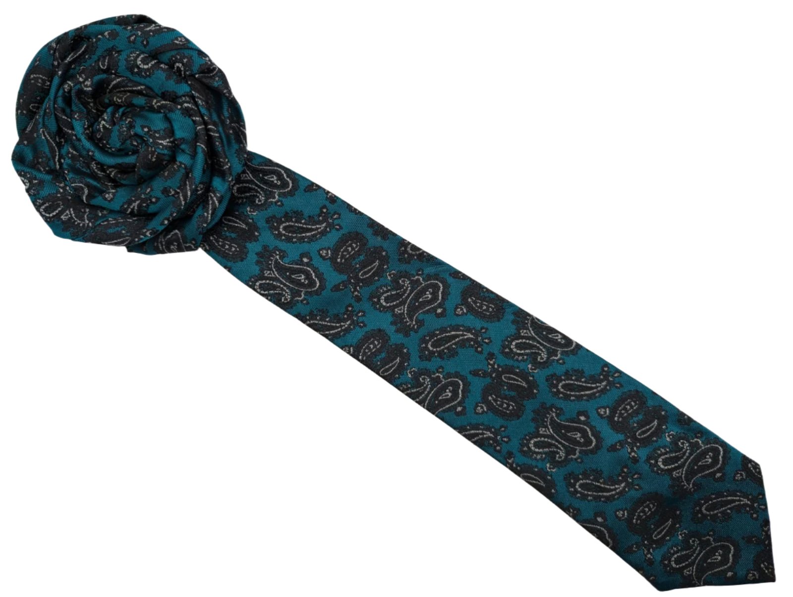 Broochella Fuente rosette tie brooch pin handmade upcycled men's womens Maurizio