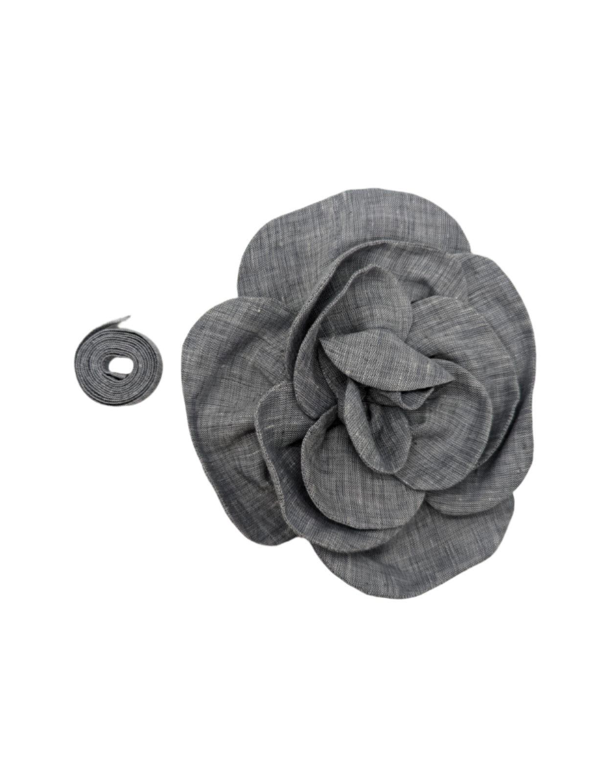 Broochella florella grey large flower brooch pink choker linen handmade luxury designer women’s men’s
