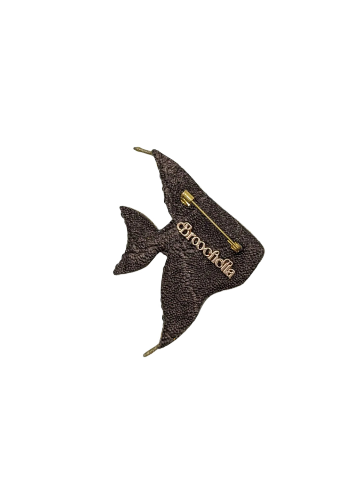 Broochella Men's Fish brooch pin gold black hand beaded sequin handamde luxury designer
