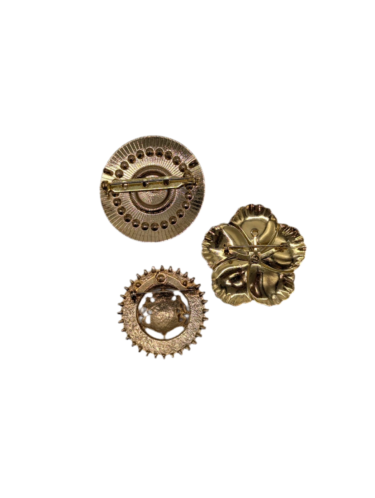 Broochella Regalia Botanica Vintage brooch pin trio set gold one flower designer luxury men's women's