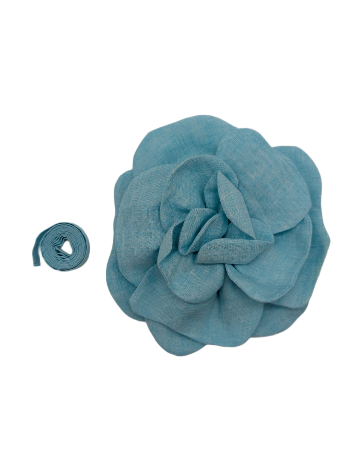 Broochella florella large blue flower choker brooch pin linen handmade luxury designer women’s men’s