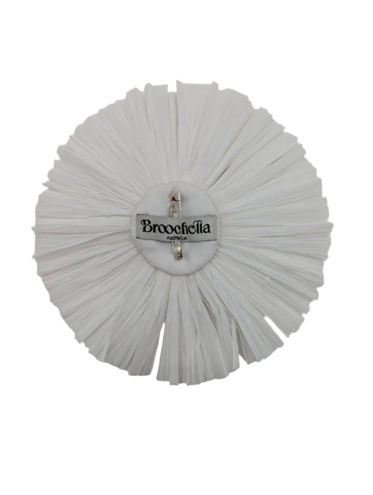 Broochella Raffia Bloom white bridal wedding flower brooch pin handmade hand beaded luxury designer women's