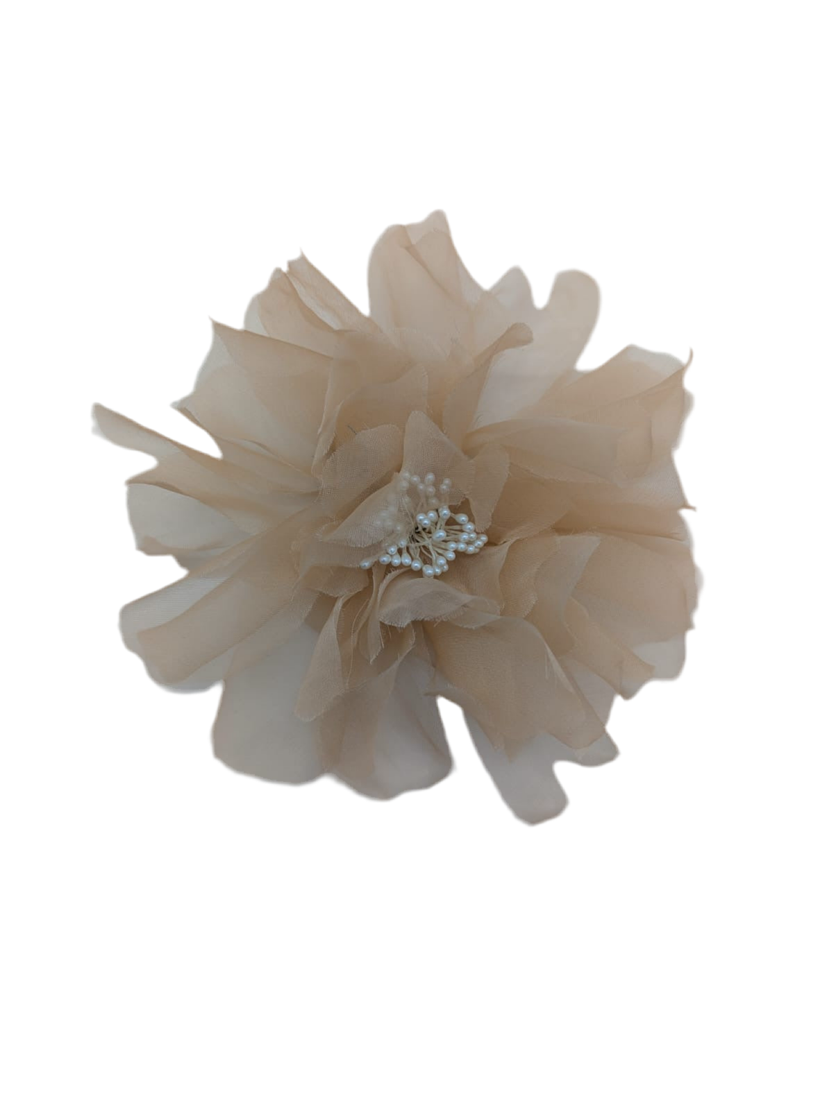 Broochella Men’s Aubrieta flower brooch pin silk organza handmade luxury designer peach