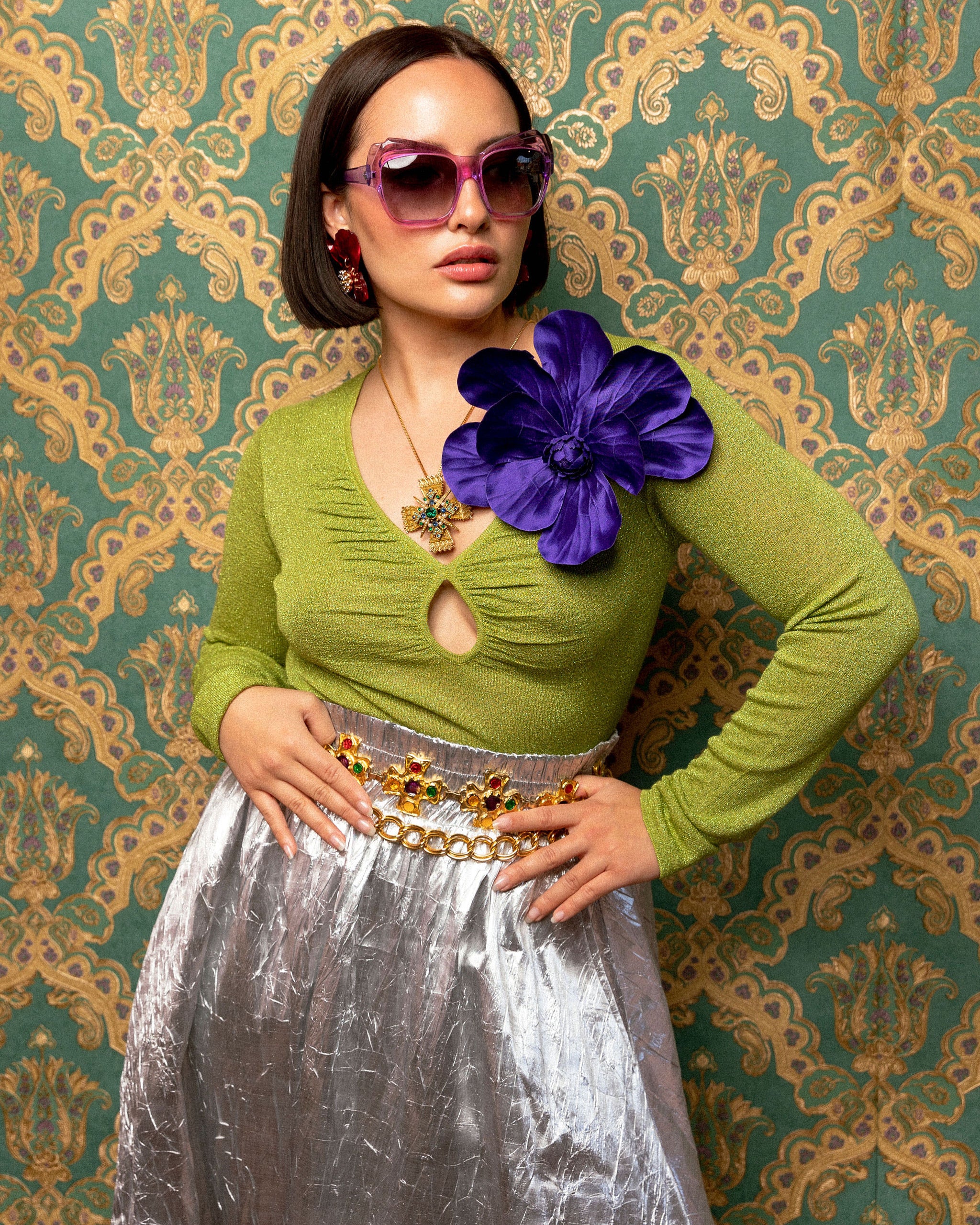 Broochella Magnolia flower brooch pin handmade luxury designer men’s women’s purple