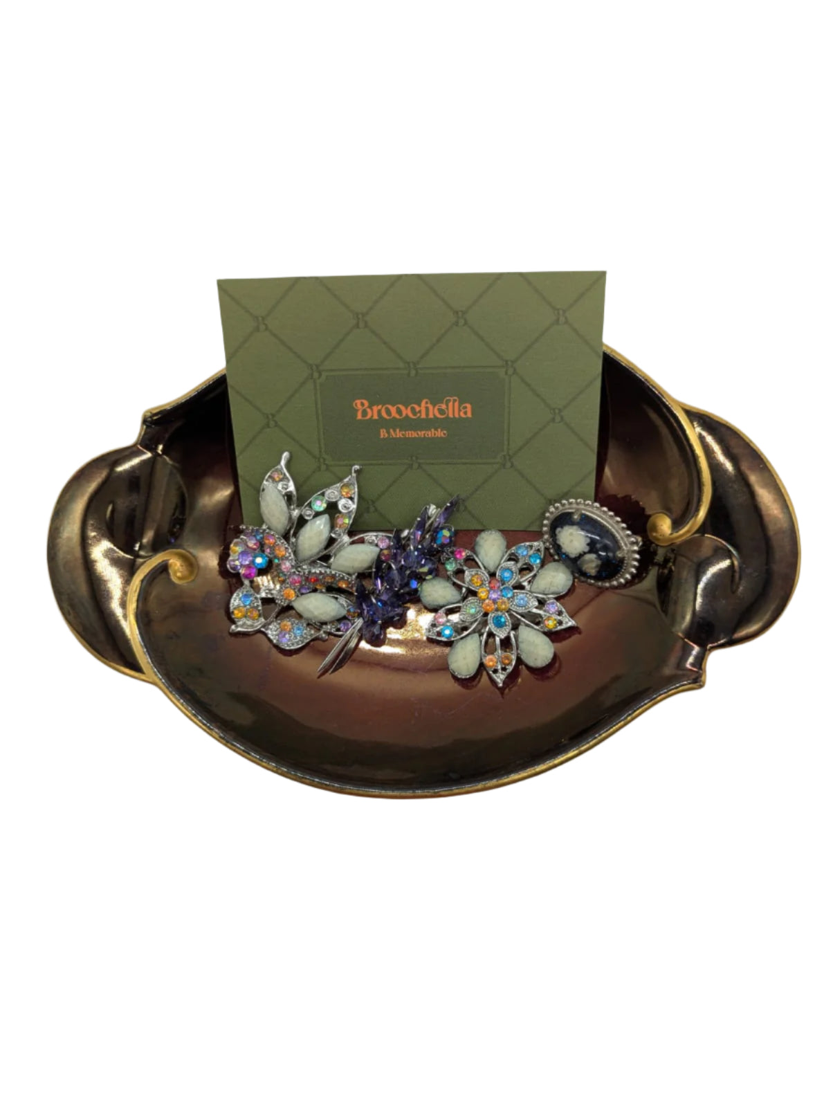 Broochella Canaletto vintage brooch set silver tone designer women’s men’s