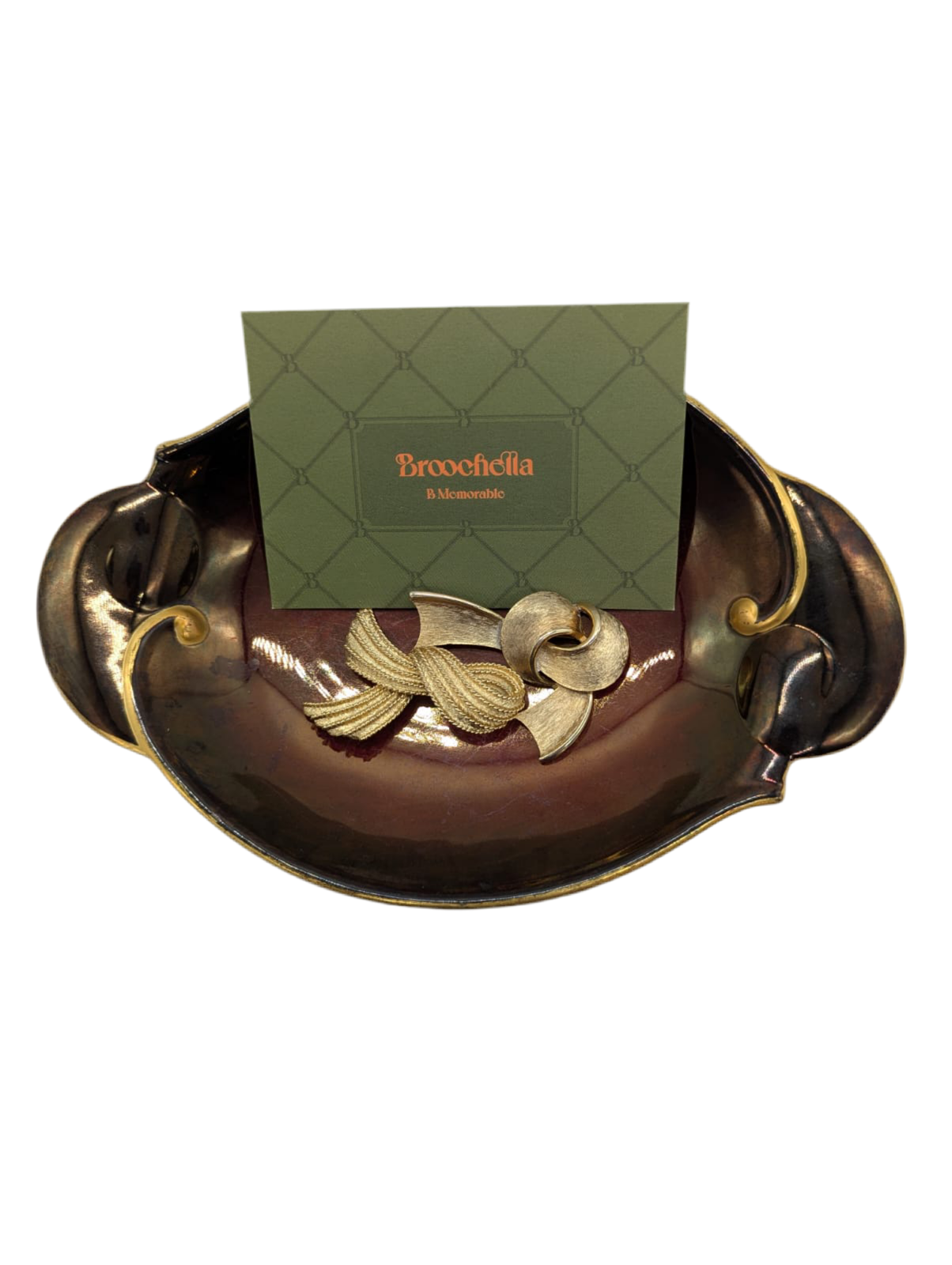 Broochella Fiocco vintage brooch pin duo pair gold tone knot luxury vintage men’s women’s