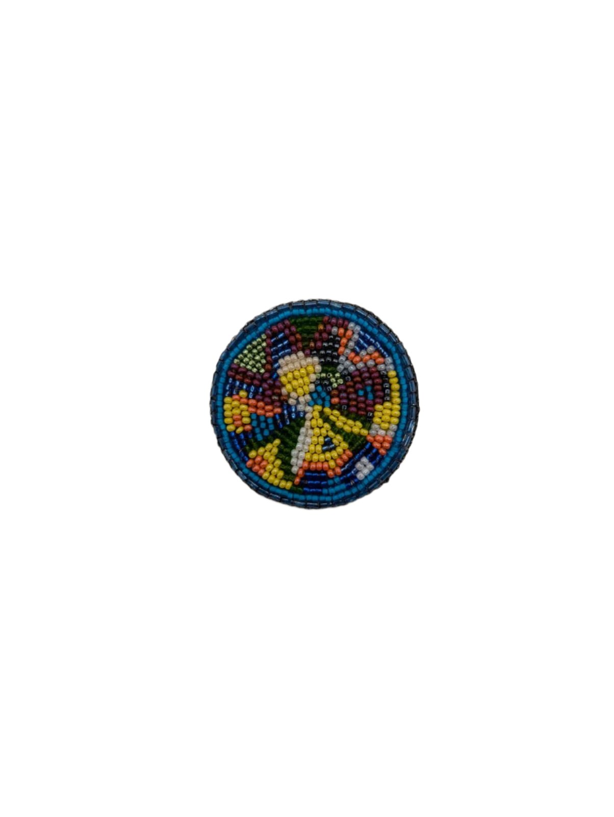 Broochella Men's Viva La Gioia brooch pin hand beaded multicolour handmade designer luxury