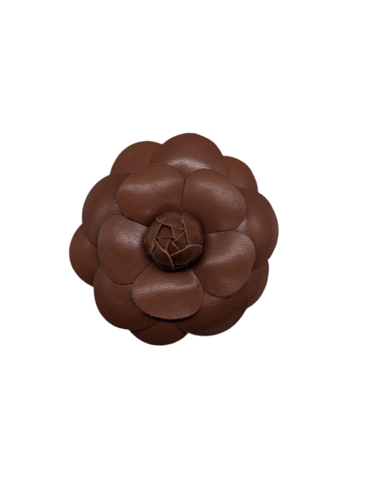 Broochella Men’s Cameli Uomo brooch pin leather flower handmade luxury designer brown