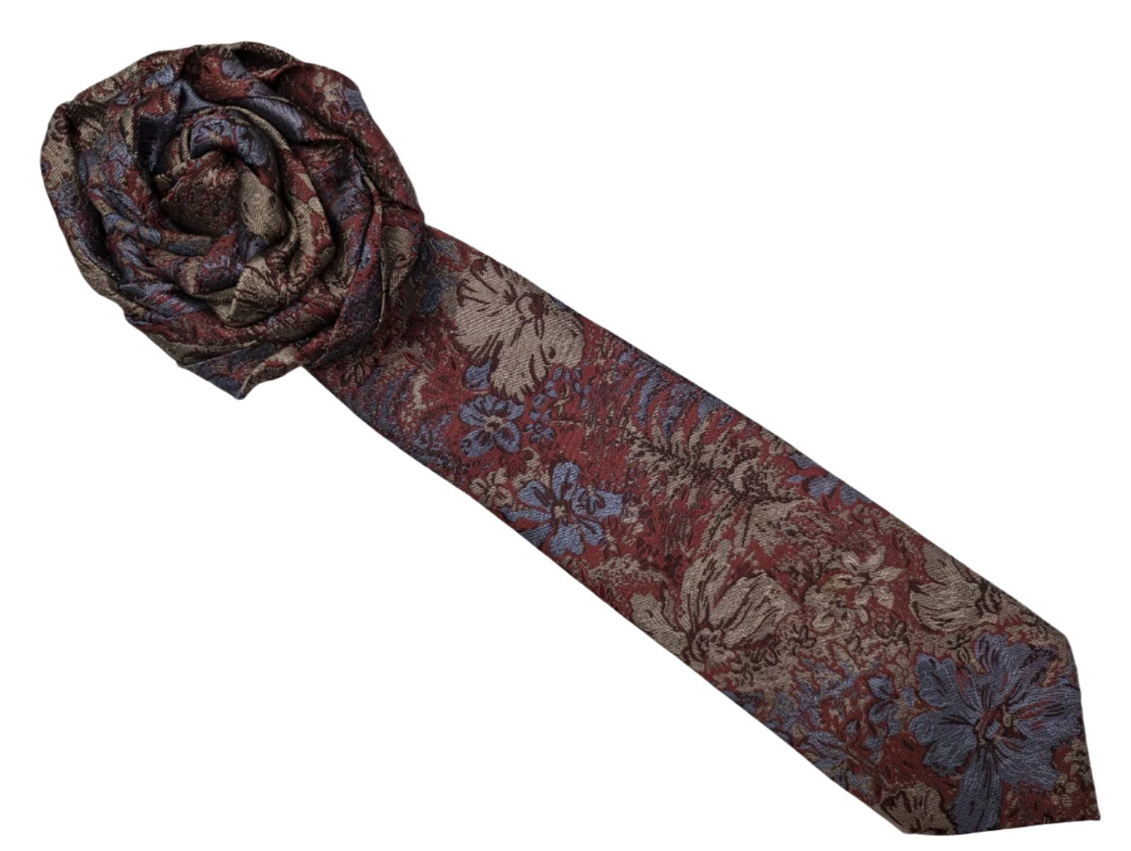 Broochella Fuente rosette tie brooch pin handmade upcycled men's womens Stefano