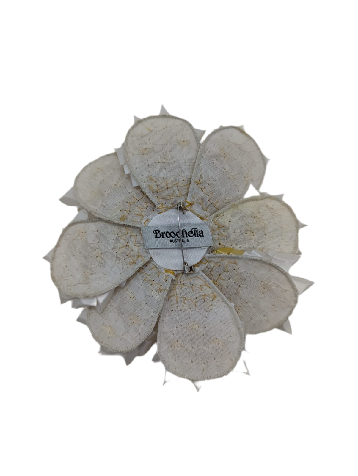 Broochella Men’s Chrysanthemum ivory flower brooch pin recycled plastic handmade designer luxury