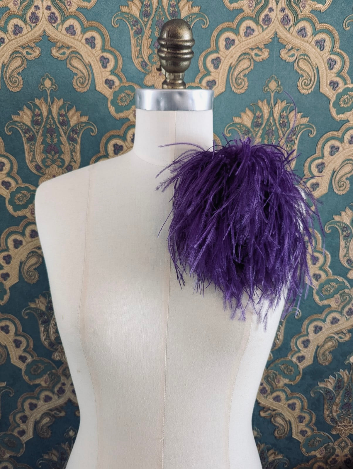 Broochella Le Pouffe feather brooch pin handmade men’s women’s luxury designer purple