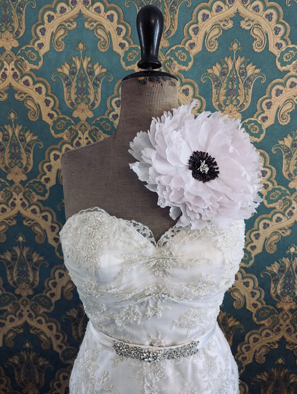 Broochella Peone bridal wedding large flower floral brooch pin handmade pink women's designer luxury
