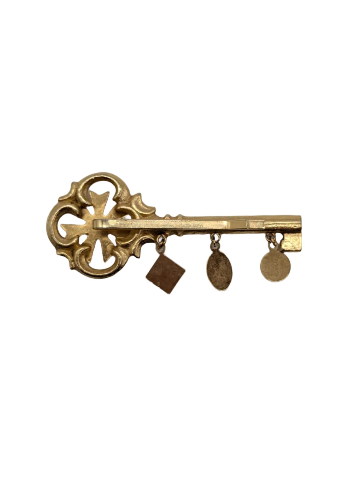 Broochellla Men's Knights' Key tie clip vintage gold tone metal enamel designer luxury