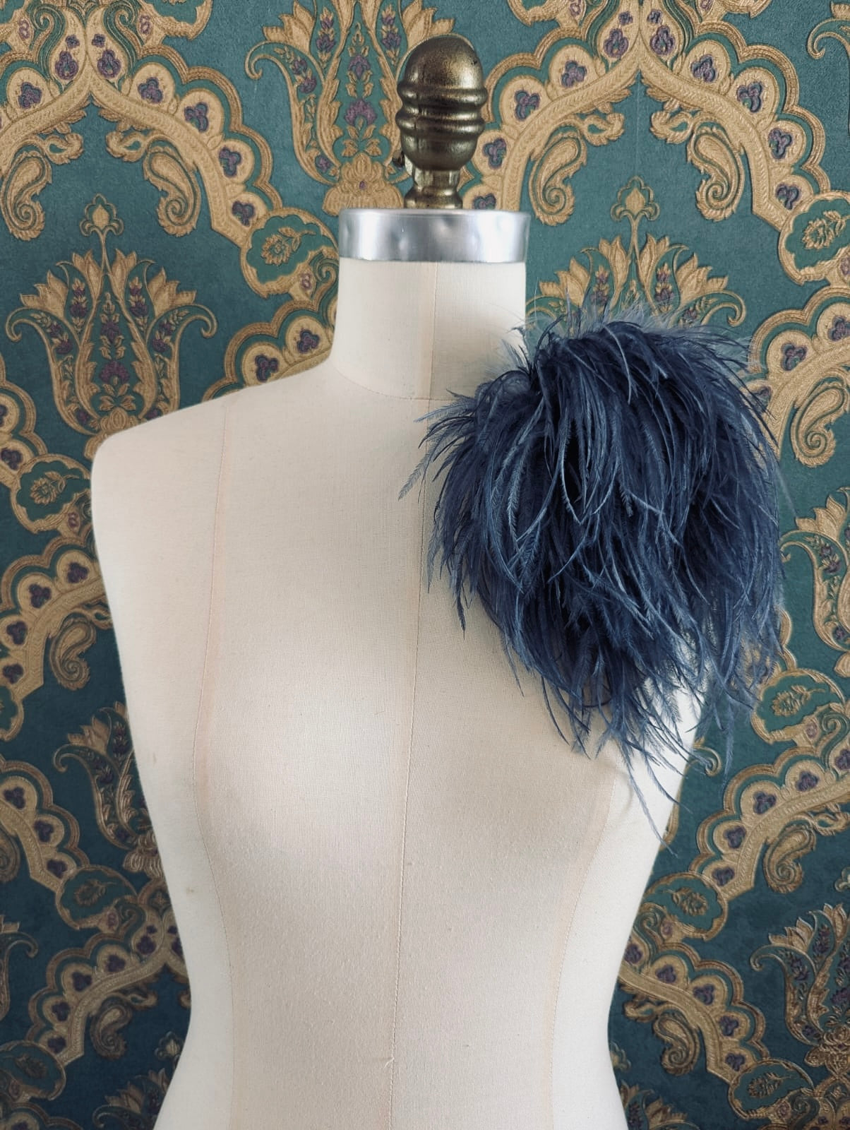 Broochella Le Pouffe feather brooch pin handmade men’s women’s designer luxury grey