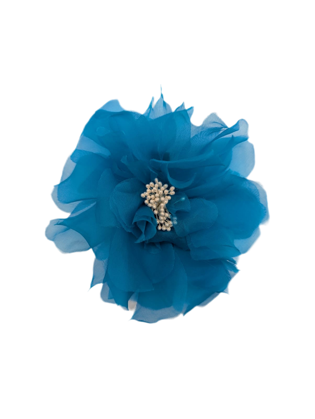 Broochella Aubrieta men’s flower brooch pin silk organza handmade luxury designer blue