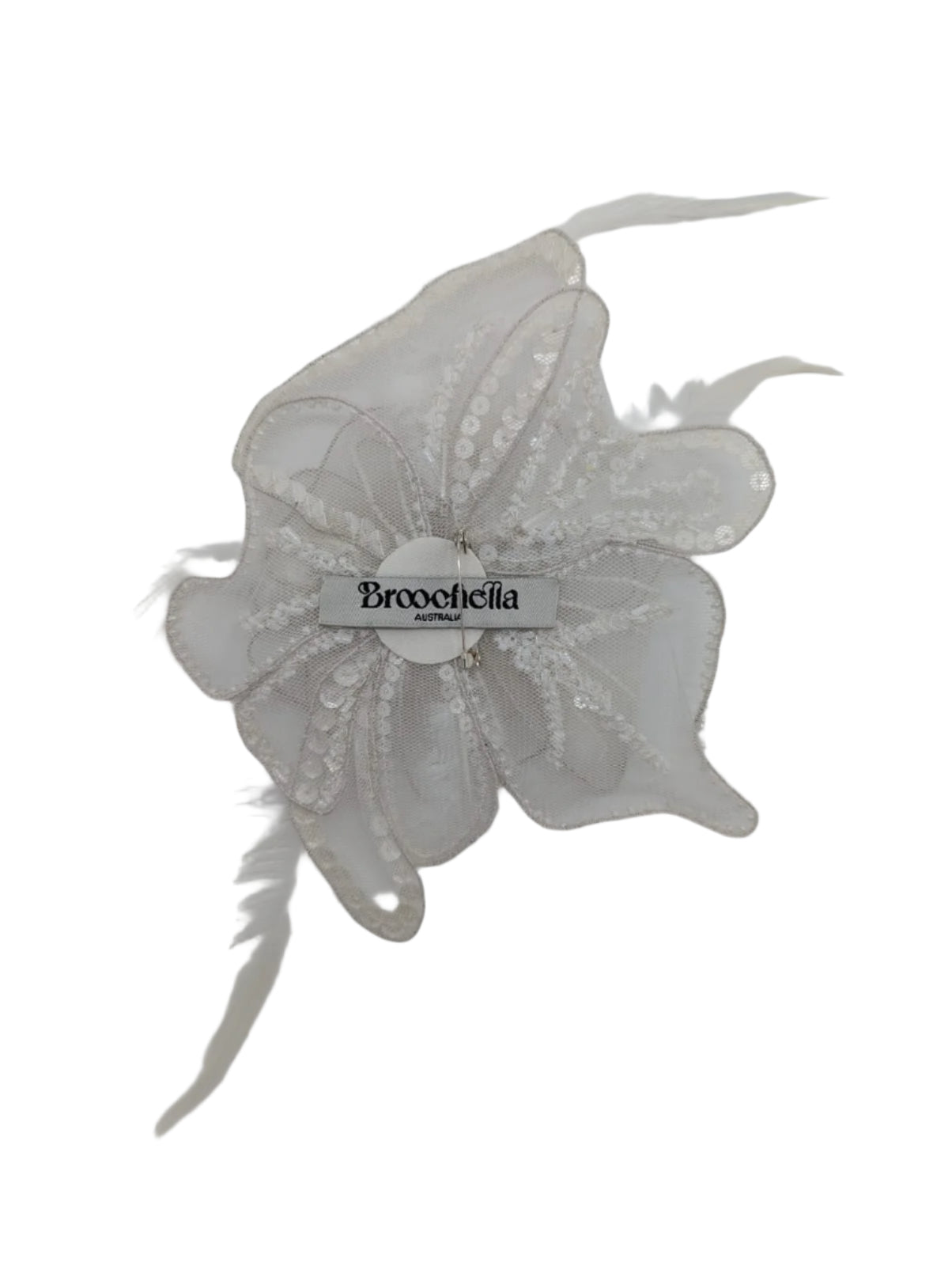 Broochella Alstroemeria designer hand beaded flower brooch pin white women’s