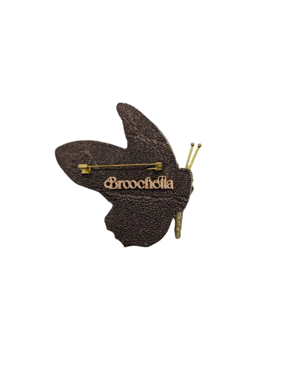 Broochella brooch pin gold black hand beaded butterfly designer brooch