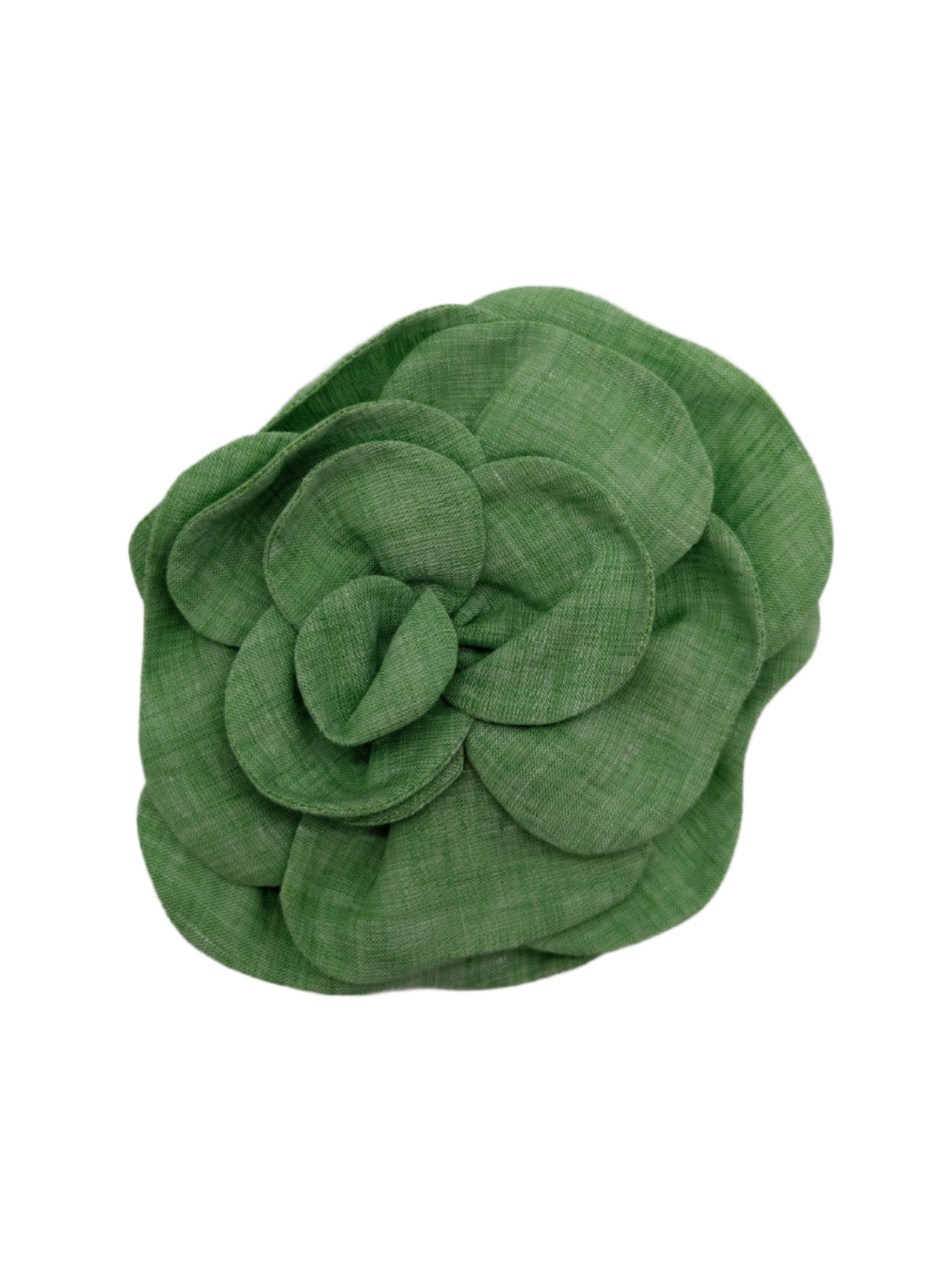 Broochella Florella large green flower brooch pin linen handmade luxury designer women’s men’s