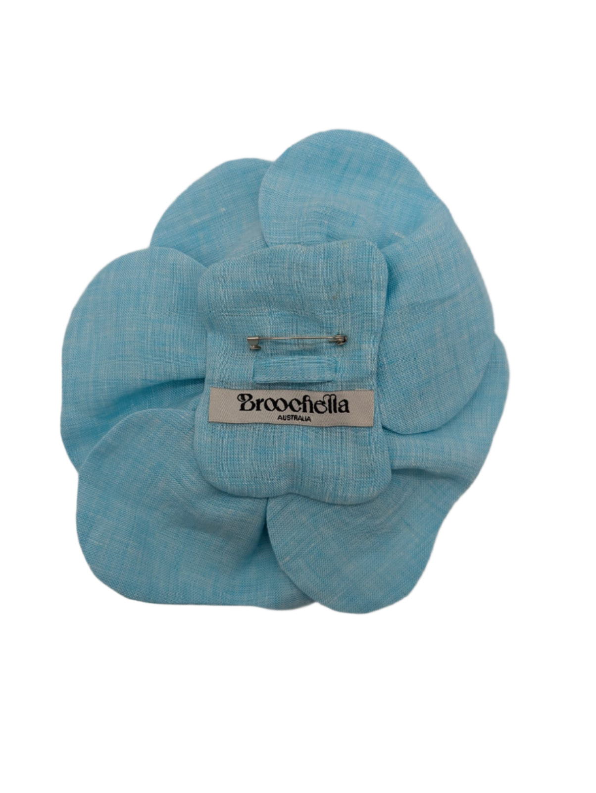 Broochella florella large blue flower brooch pin linen handmade luxury designer women’s men’s