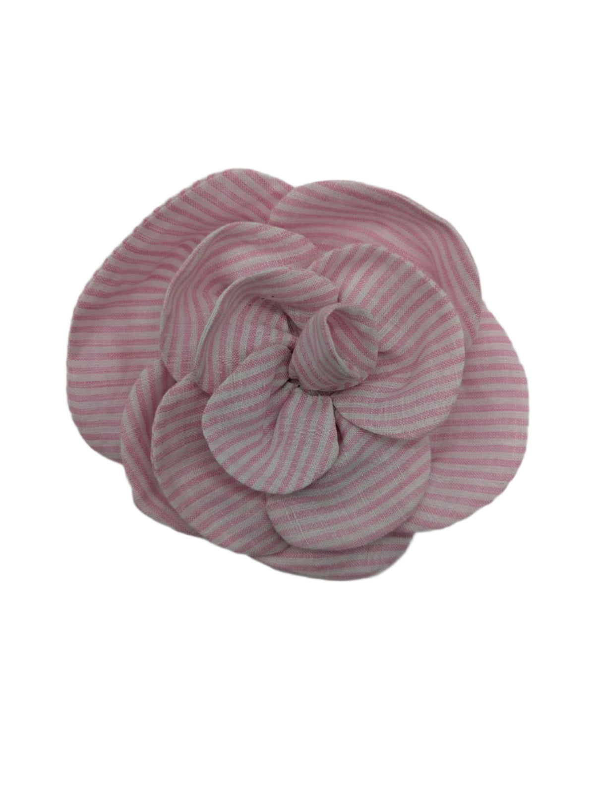 Broochella florella small flower brooch pin pink white stripes linen handmade luxury designer women’s men’s