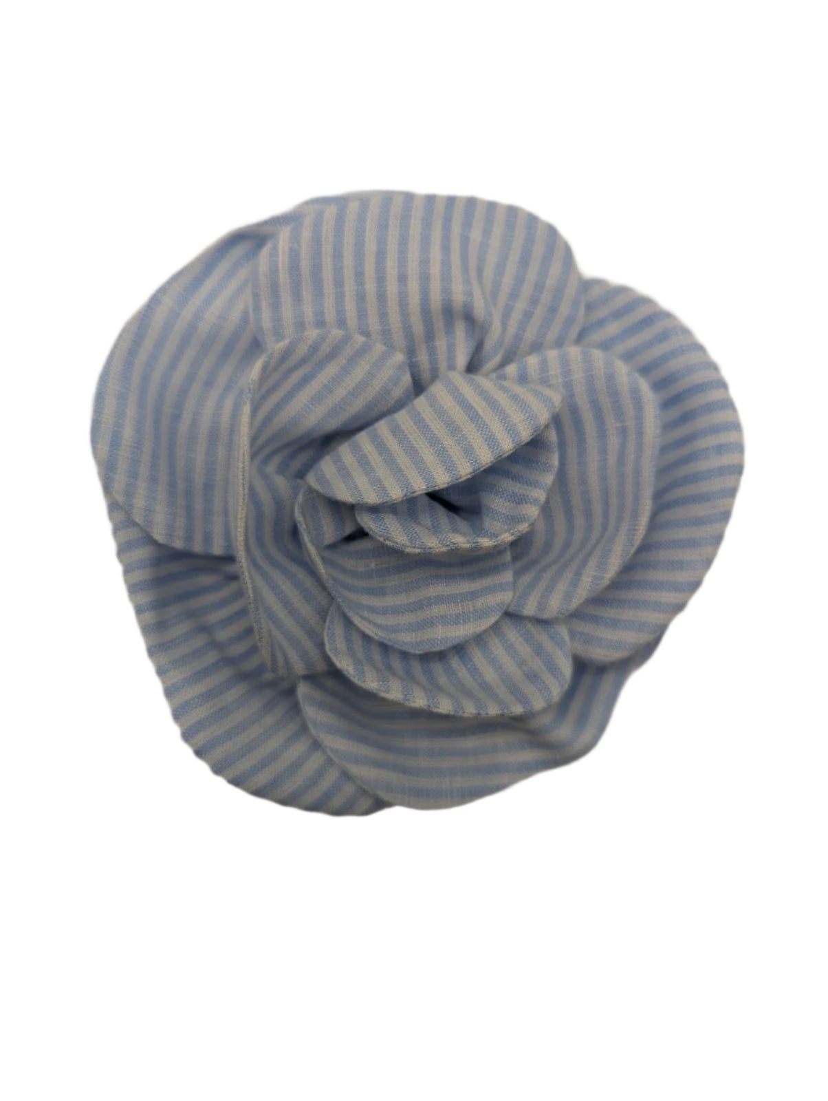 Broochella Florella small blue white striped striped brooch pin linen handmade luxury designer women’s men’s