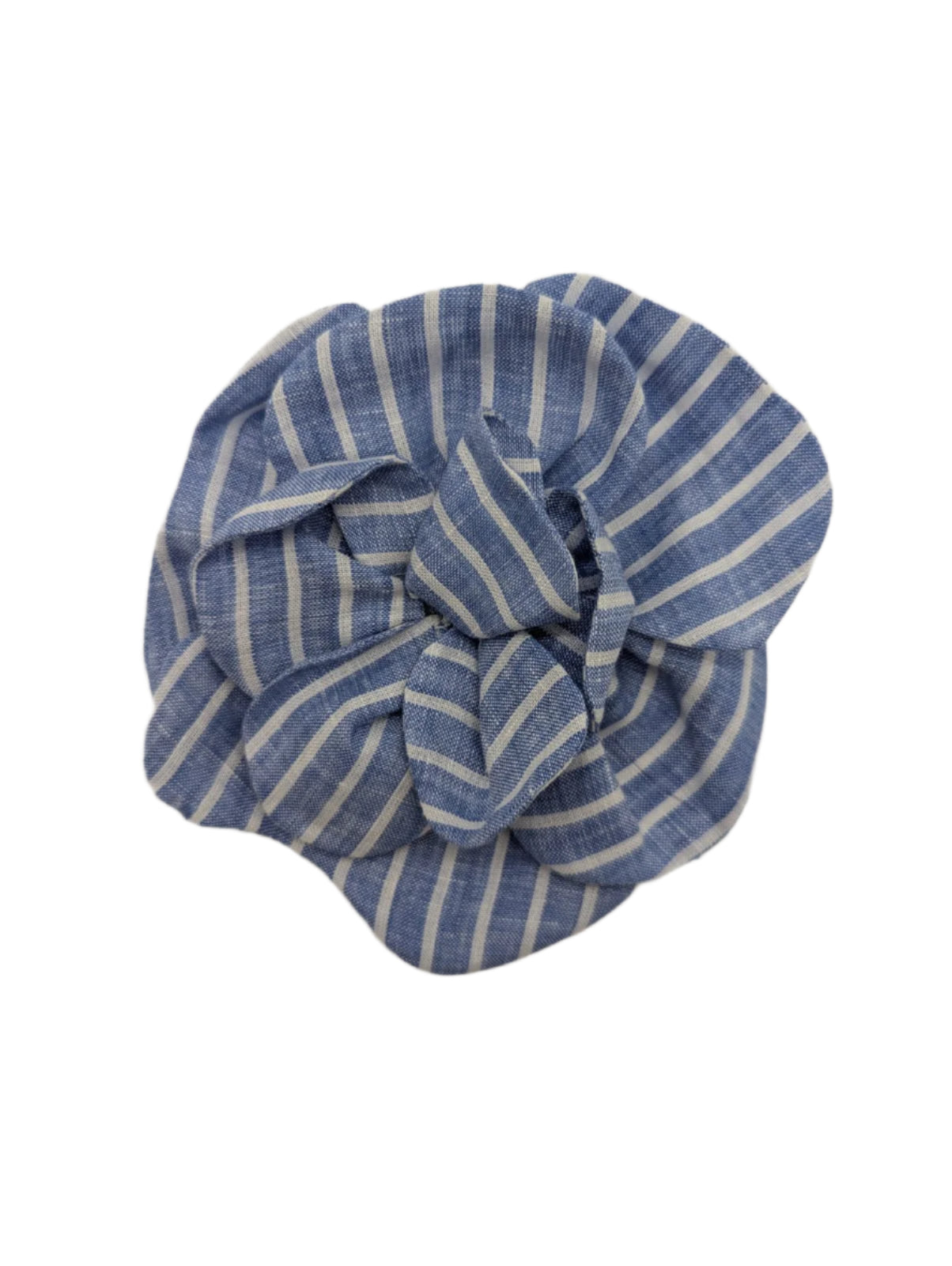 Broochella Florella small flower brooch pin linen blue white striped handmade luxury designer women’s men’s