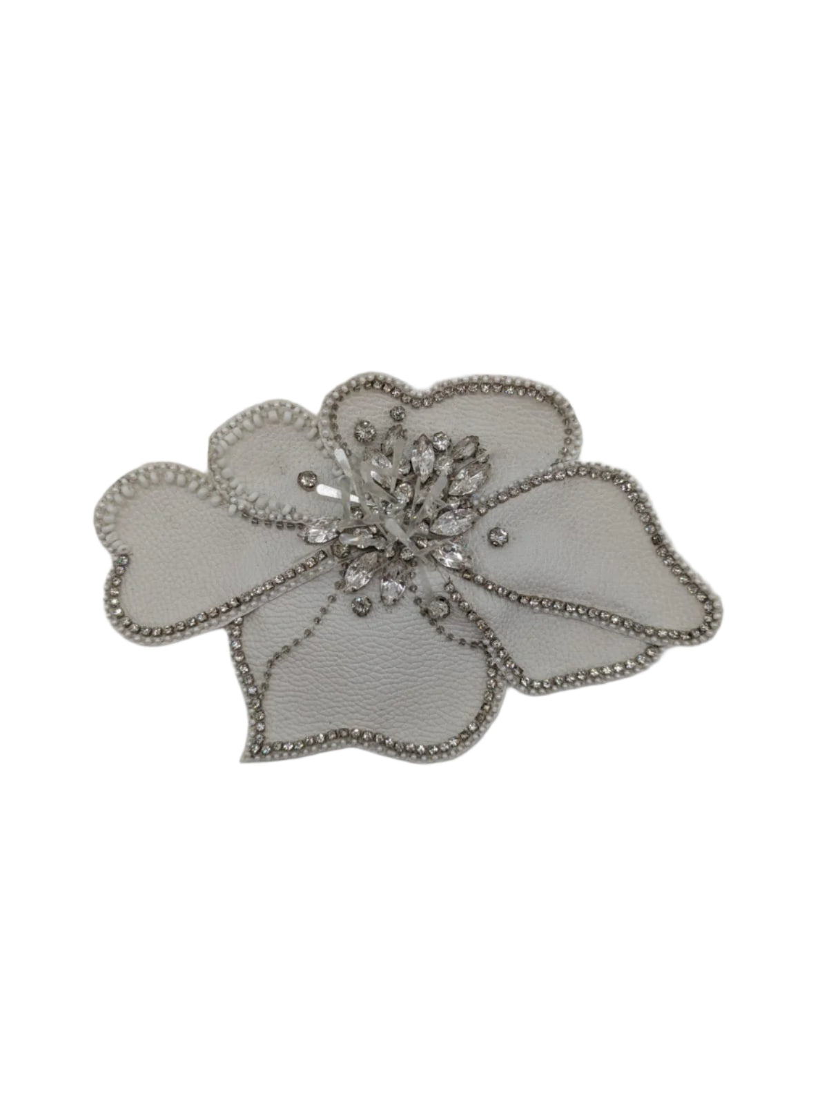 Broochella koi bejewelled crystal leather brooch hand beaded luxury designer men's women's small white