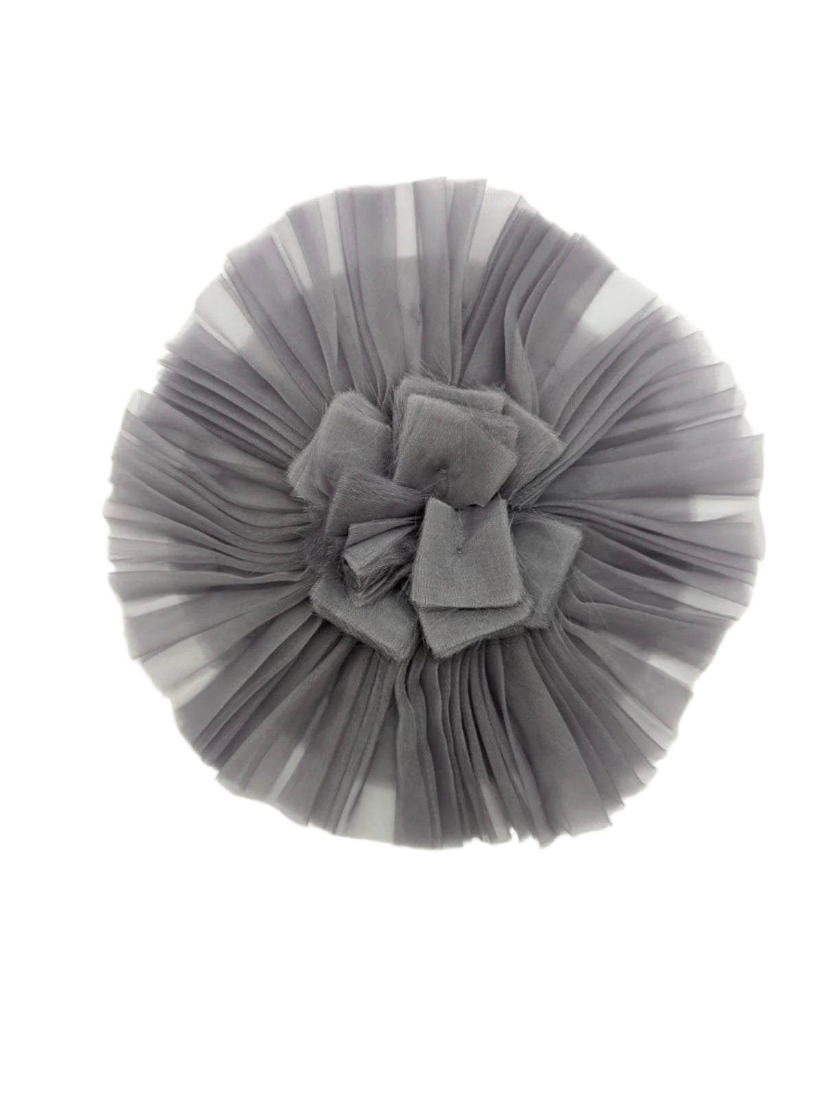 Pieghettato Large Flower Brooch Pin silk organza handmade men's women's luxury designer handmade grey