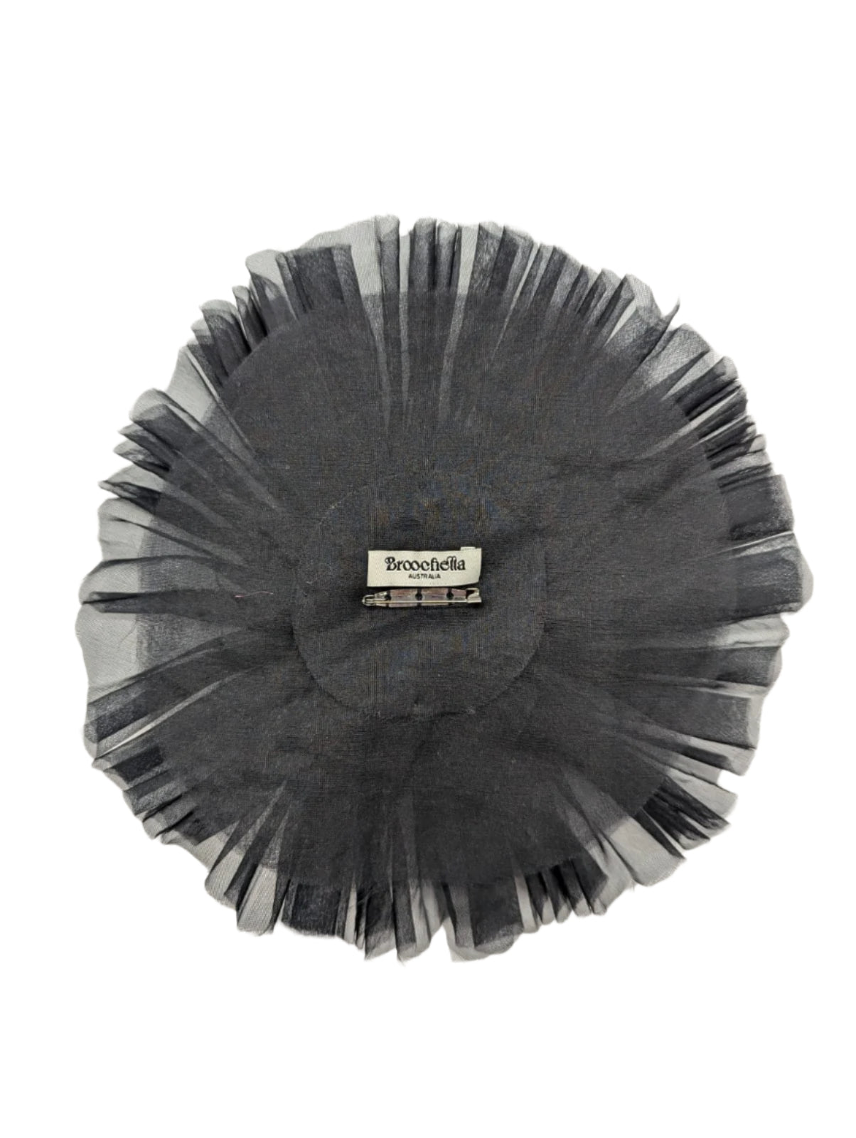 Pieghettato Large Flower Brooch Pin silk organza handmade men's women's luxury designer handmade black