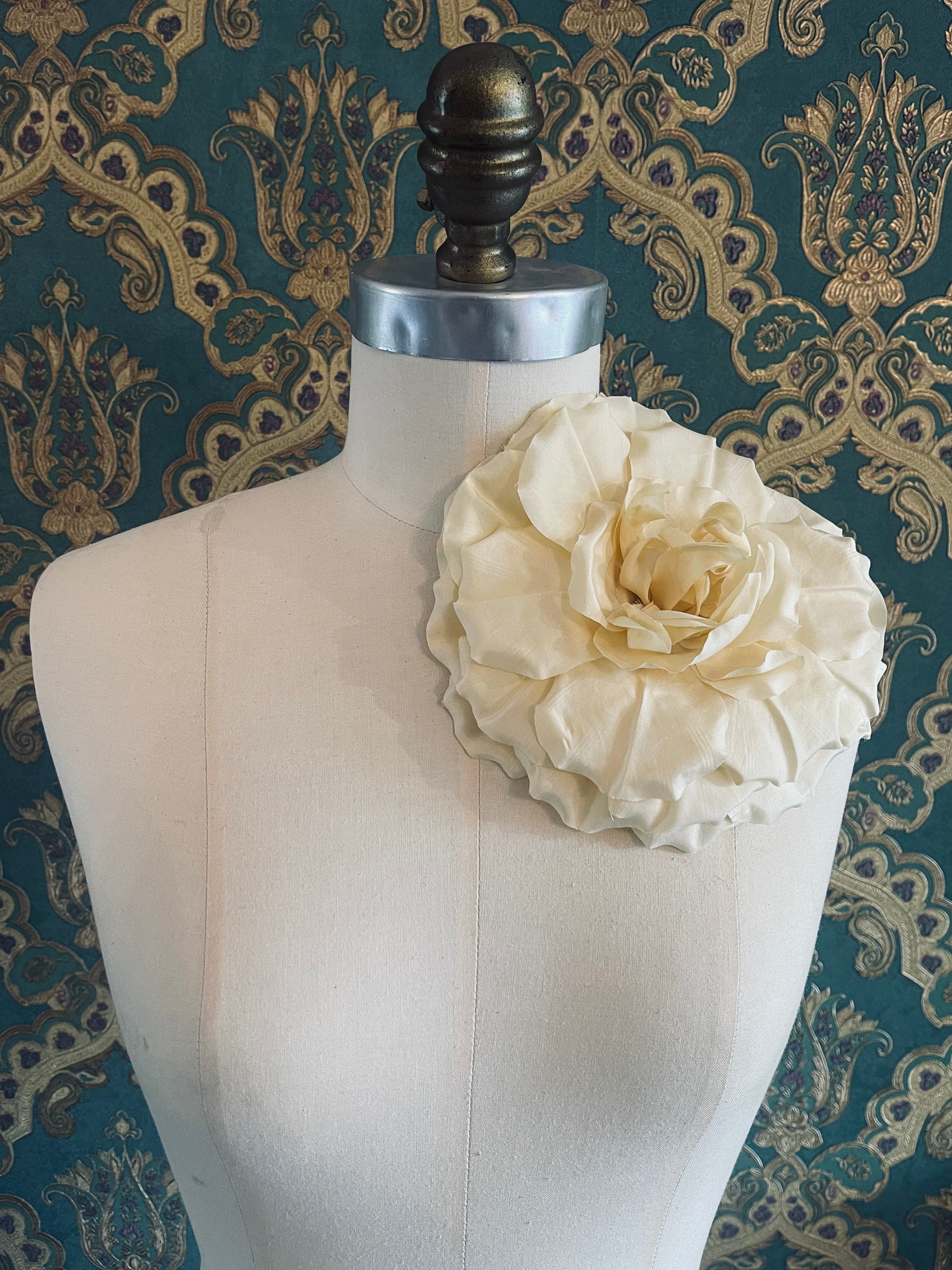 Broochella Femmina yellow silk handmade large flower brooch pin luxury designer women’s men’s