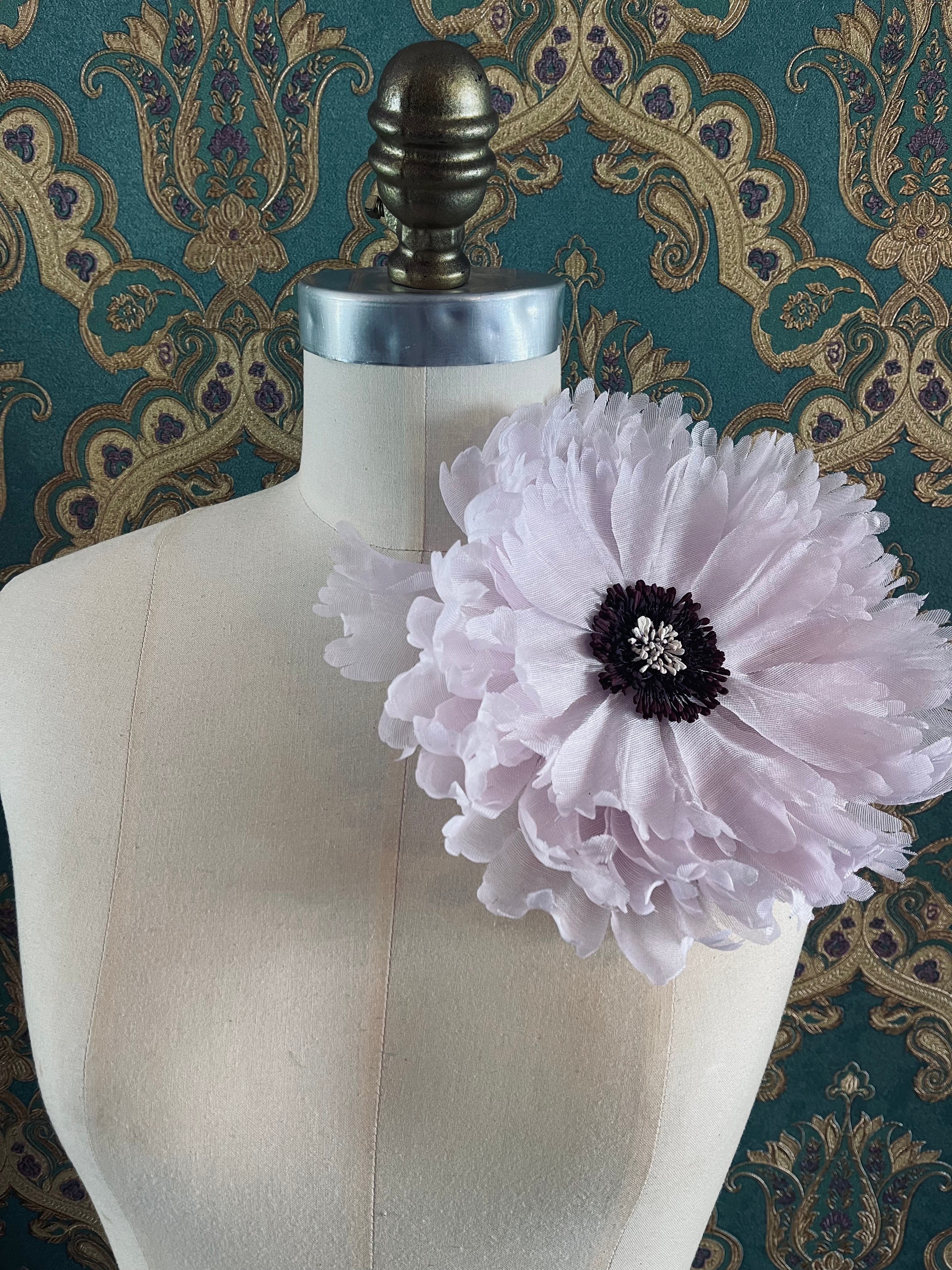 Broochella Peony large flower floral brooch pin pink handmade luxury designer men's women's