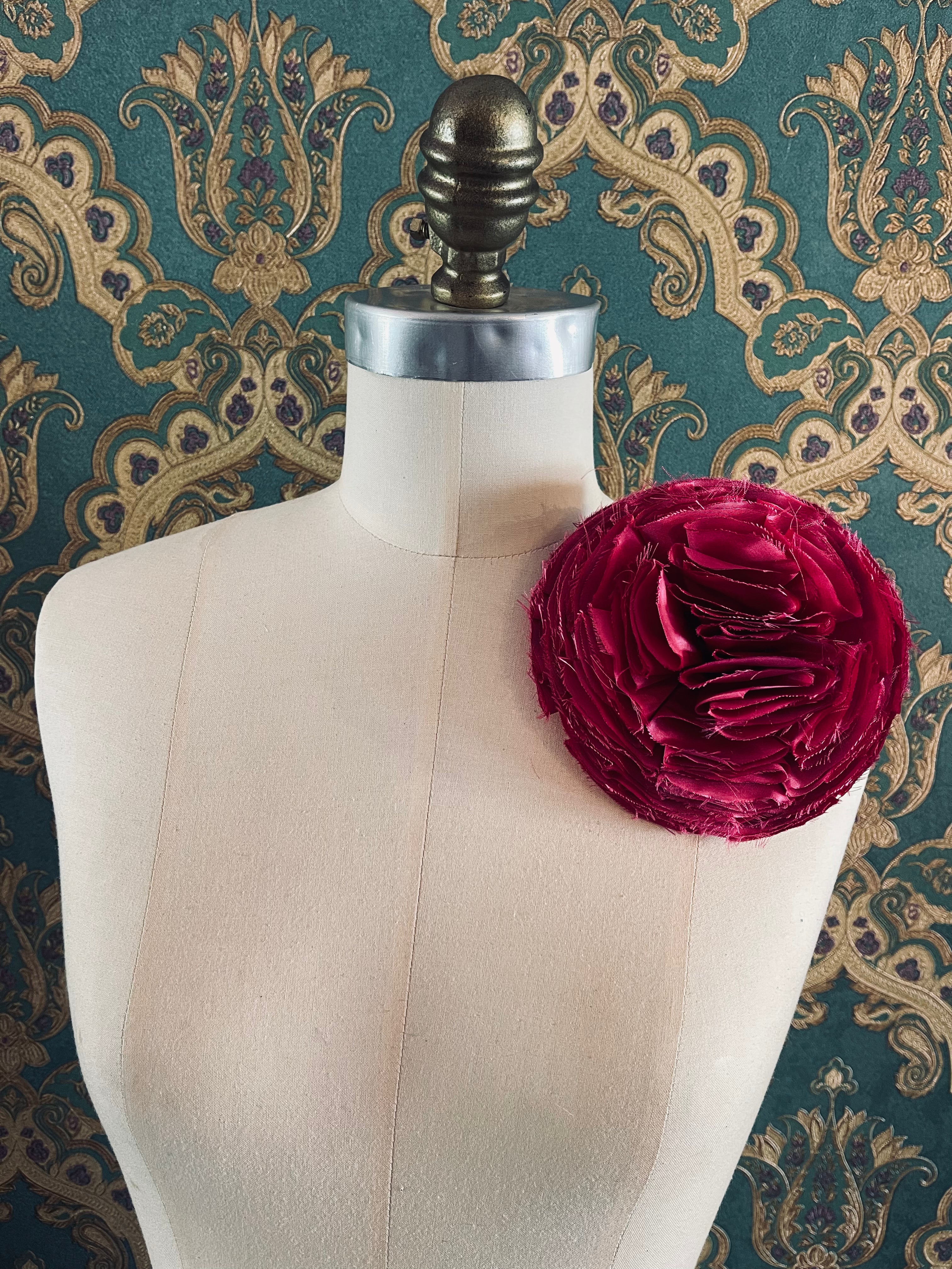 Broochella Pom Pon large flower brooch pin handmade luxury designer men's women's pink