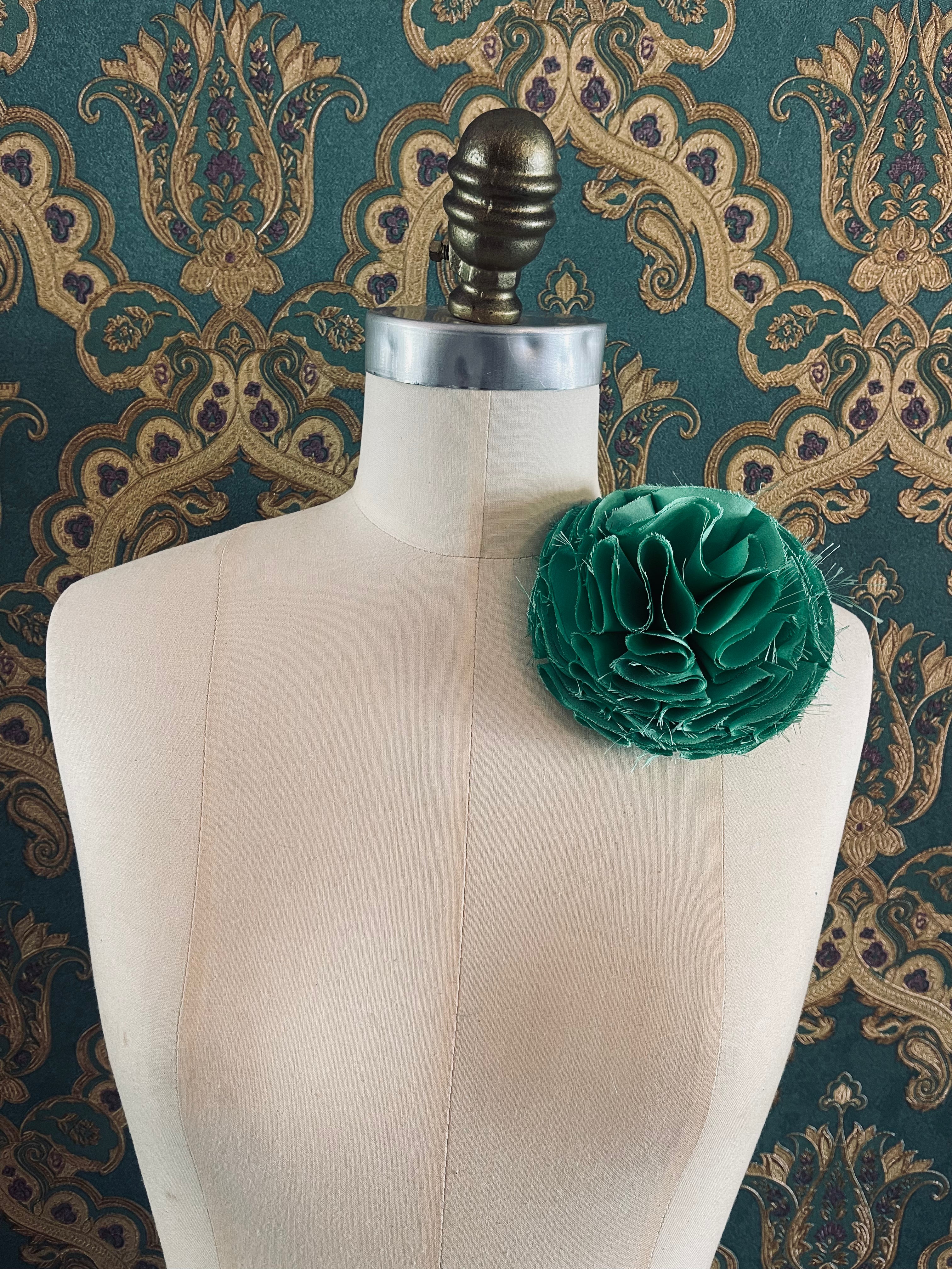 Broochella Pom Pon brooch pin small flower handmade designer luxury designer men's women's green