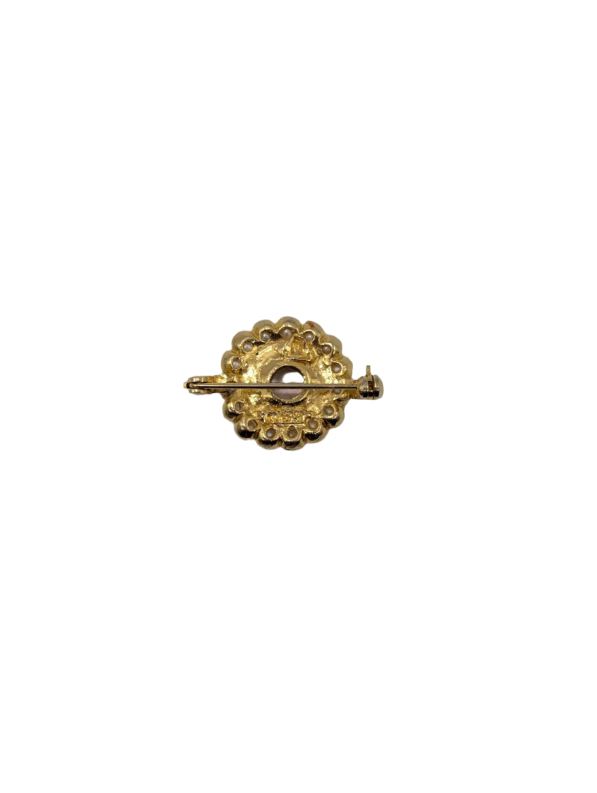 Broochella Cameo men’s portrait vintage brooch pin gold tone designer