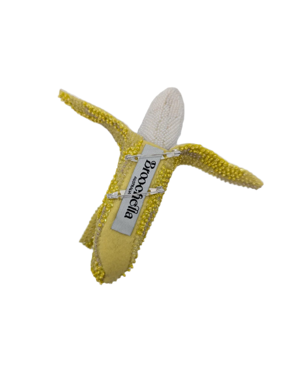 Broochella Men's Tropicana Banana brooch pin designer luxury hand beaded handmade