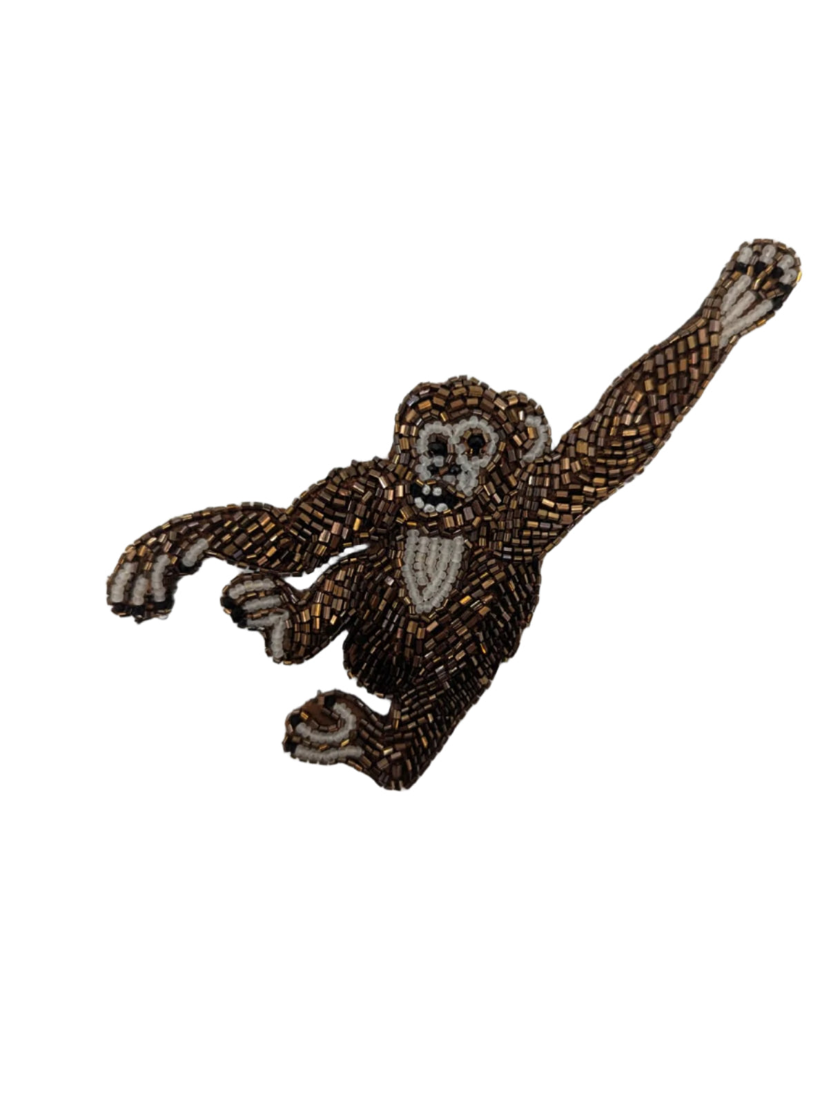 Broochella Men's Tropicana monkey brooch pin hand beaded handmade designer luxury