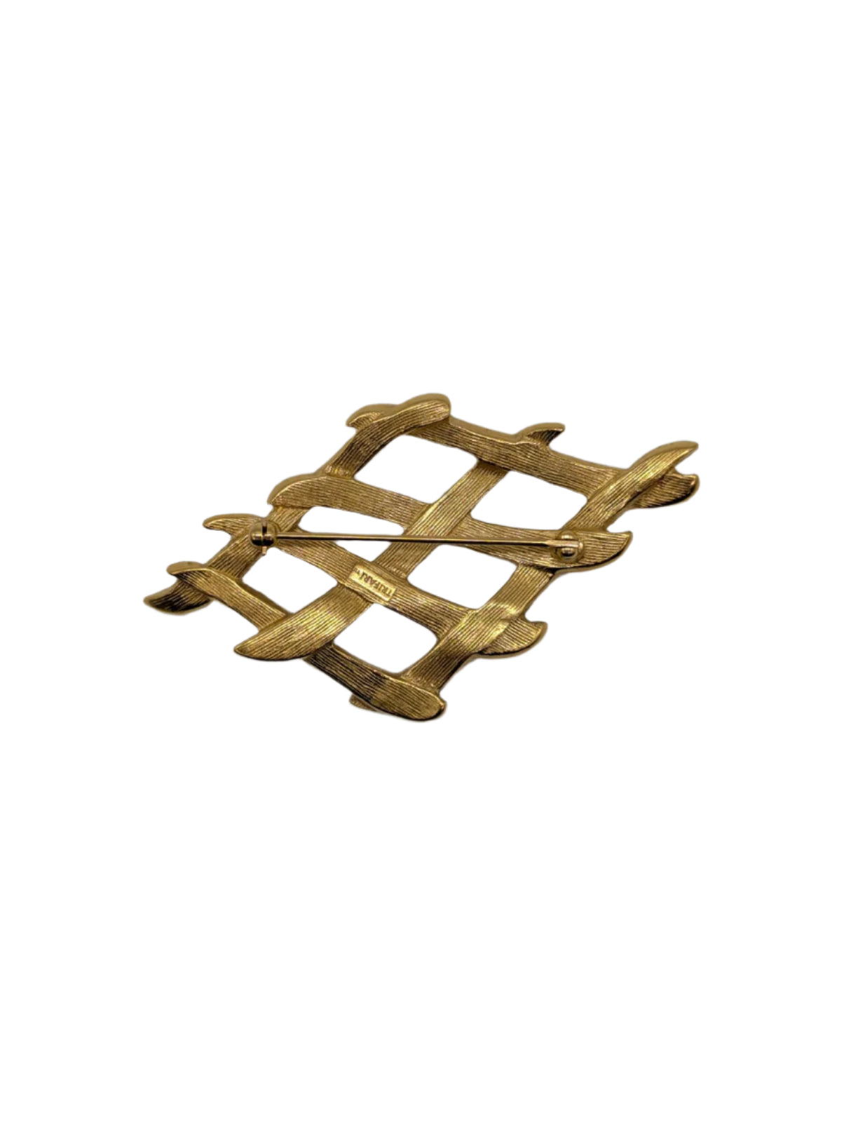 Broochella Griglia Dorata Trifari Vintage brooch pin gold tone metal designer luxury collectable