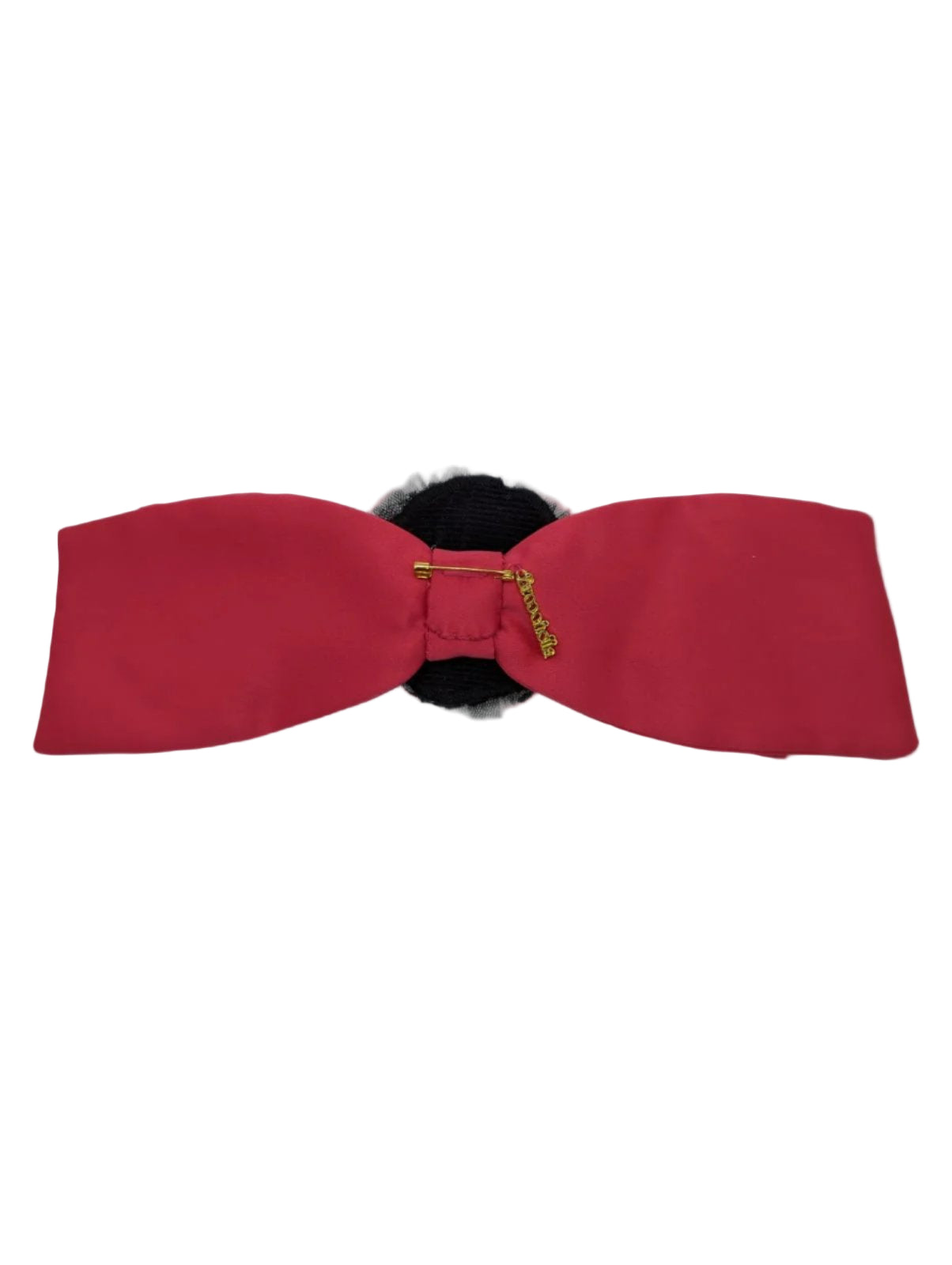 Broochella La Dolce Diva Bejewelled Bow brooch pin pink satin detachable black rhinestone centre women's designer luxury