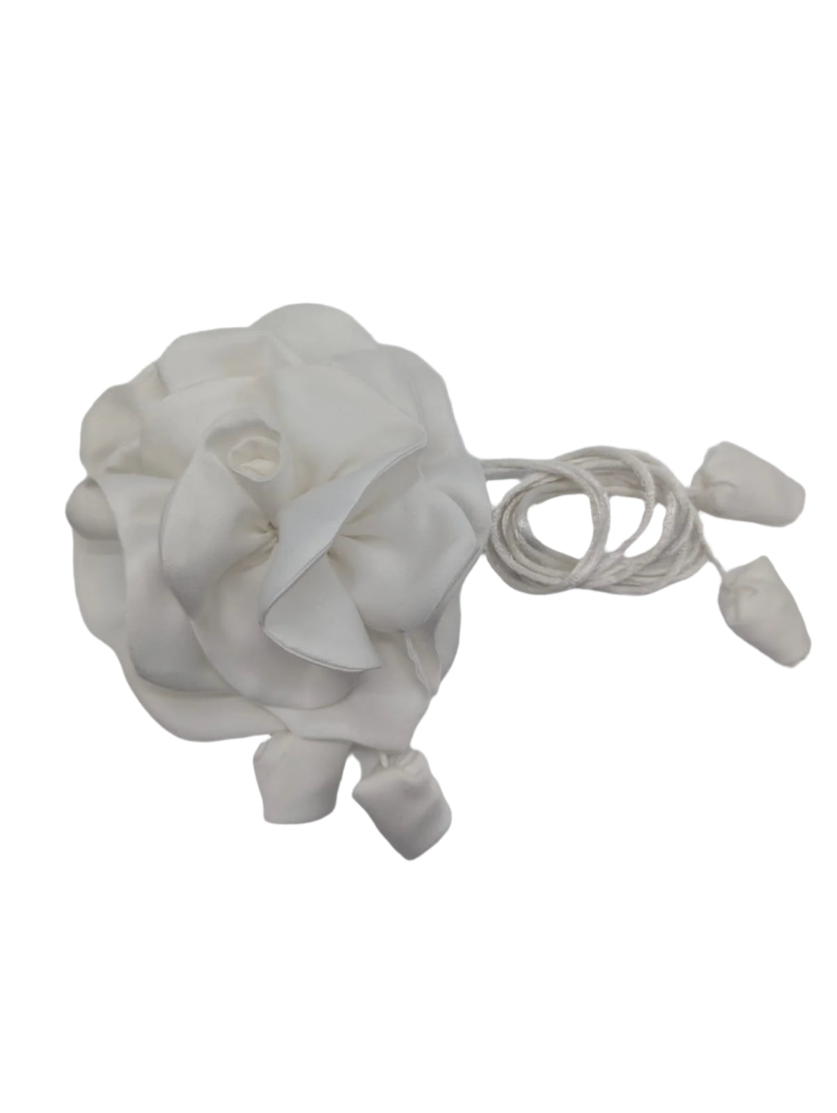 Broochella Rosetta Bridal wedding flower brooch pin choker white satin handmade luxury designer