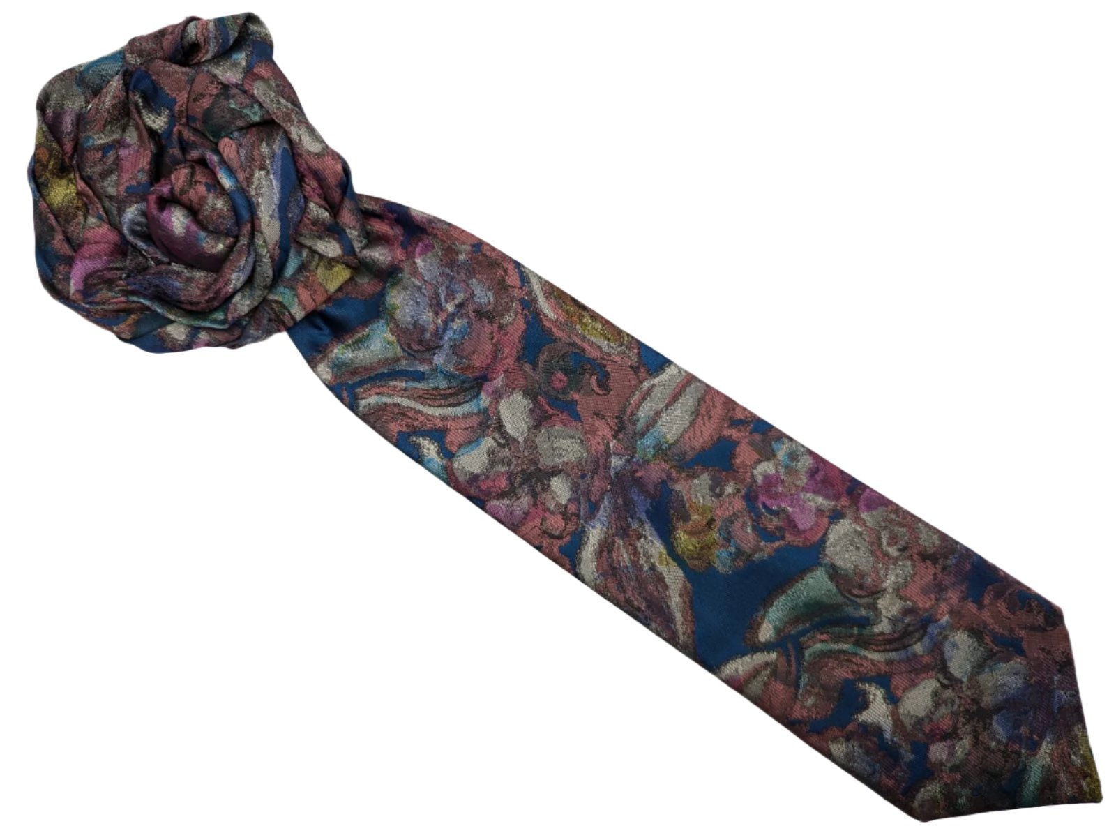 Broochella Fuente rosette tie brooch pin handmade upcycled men's womens Saverio