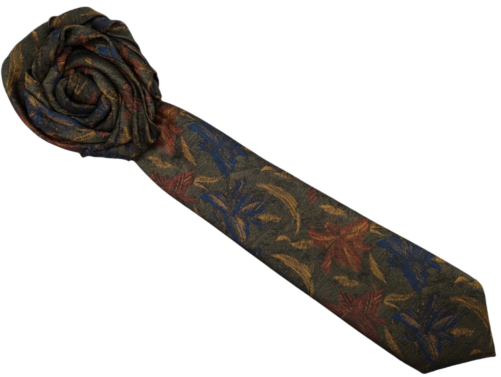 Broochella Fuente rosette tie brooch pin handmade upcycled men's womens Ignazio