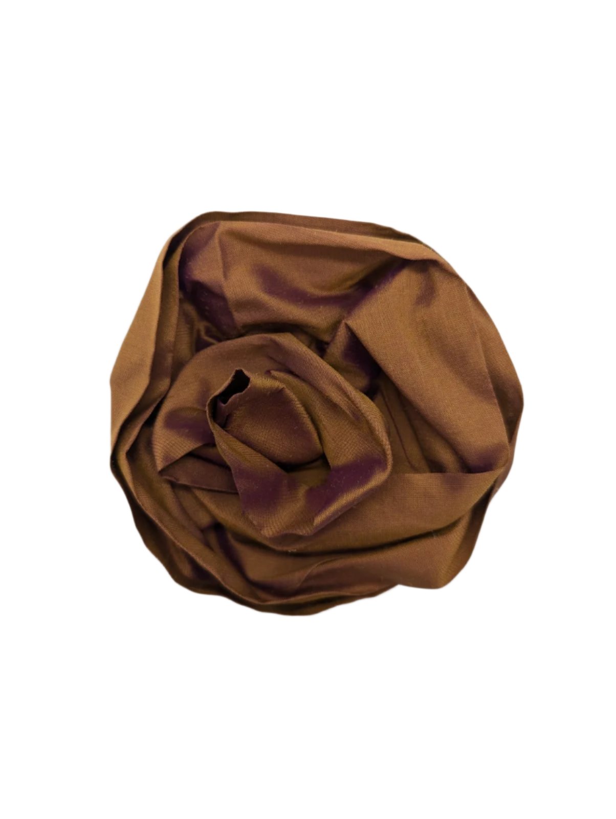 Broochella Isabella Rossellini Men's flower brooch pin handmade silk designer luxury Rust