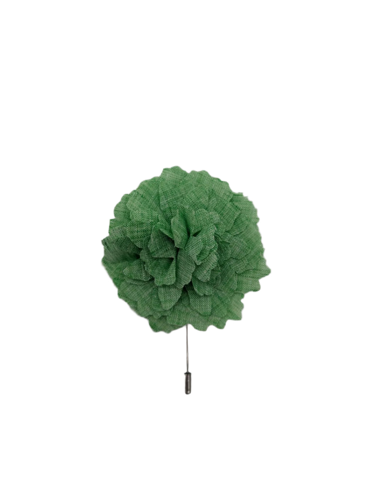 Broochella Men's Carnation flower brooch pin linen handmade luxury designer green