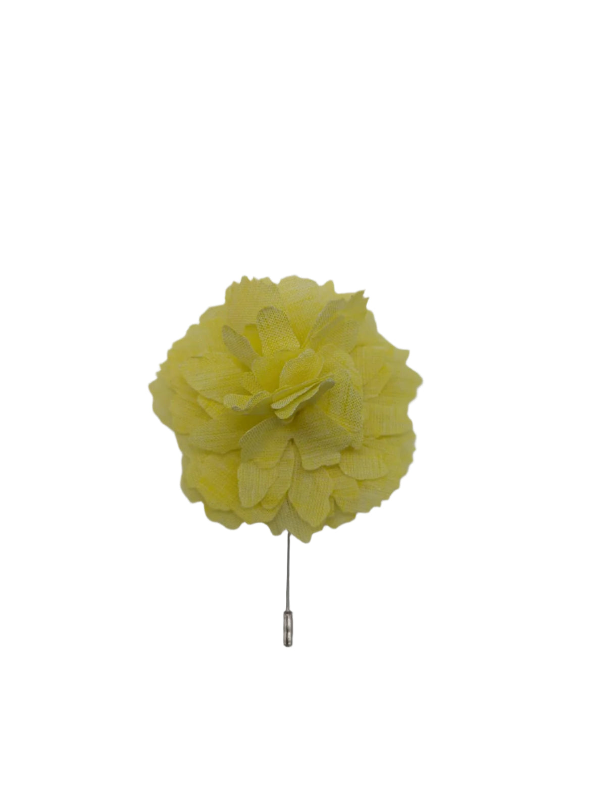 Broochella Men's Carnation flower brooch pin linen handmade luxury designer yellow