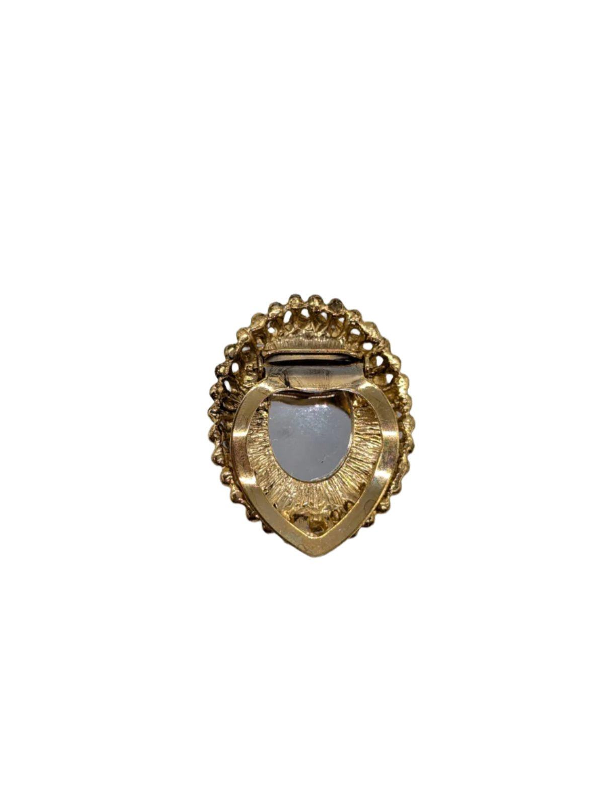 Broochella Men's tie clip Vintage gold tone metal amber coloured cabochon designer luxury